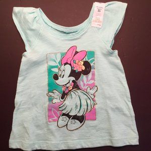 DISNEY MINNIE MOUSE Size 12 mo Sleeveless T Shirt Mint Green Brand New Free Ship
